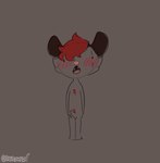 anthro blush chest_tuft erection genitals hair male nude open_mouth penis red_hair simple_background solo tuft lumarten faust_(lumarten) american_opossum mammal marsupial absurd_res hi_res sketch