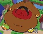 3_toes 4_fingers angry anthro barefoot belly big_belly big_breasts big_butt black_clothing black_jacket black_topwear blue_body bottomwear breasts brown_body building butt clothing cross-popping_vein dress feet female fingers grass green_clothing green_dress grey_body group heart_symbol house huge_belly huge_breasts huge_butt hyper hyper_belly hyper_butt jacket looking_away male morbidly_obese morbidly_obese_anthro morbidly_obese_female multicolored_body navel noseless obese obese_anthro obese_female onomatopoeia open_mouth orange_body outside overweight overweight_anthro overweight_female panties pattern_bottomwear pattern_clothing pattern_panties pattern_underwear pink_body plant red_clothing red_shirt red_topwear rumbling_stomach shirt sitting smothering sound_effects standing surprised_expression sweater text toes topwear two_tone_body underwear water yellow_body yellow_sclera honeyswells animal_crossing nintendo ankha_(animal_crossing) bob_(animal_crossing) katt_(animal_crossing) lolly_(animal_crossing) tangy_(animal_crossing) domestic_cat felid feline felis mammal 2025 absurd_res digital_drawing_(artwork) digital_media_(artwork) hi_res