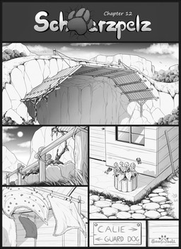 cave closed_door clothes_line directional_arrow door door_handle doorknob floor flower grass moss plant rake rock shelter sign text tools window wood wood_door wood_floor wooden_house zero_pictured s2-freak comic english_text hi_res monochrome
