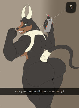 anthro big_butt butt camera_view electronics female flexing horn looking_at_viewer muscular muscular_anthro muscular_female phone selfie smile solo standing text thick_thighs pillowymounds nintendo pokemon snapchat canid canine canis demon domestic_dog generation_2_pokemon houndoom hybrid mammal pinscher pokemon_(species) absurd_res english_text hi_res