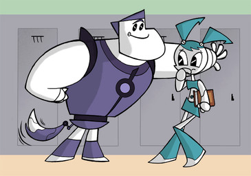 4_fingers against_container against_locker against_surface blue_body book container duo eyebrows female fingers holding_book holding_object inside leaning leaning_forward locker machine male metallic_body midriff pigtails purple_body school smile standing tail tail_motion tailwag thick_calves thin_thighs two_tone_tail unibrow white_body worried coyoteloon my_life_as_a_teenage_robot nickelodeon jenny_wakeman kenny_mogg android animal_humanoid canid canid_humanoid canine canine_humanoid dog_humanoid humanoid mammal mammal_humanoid robot robot_humanoid 2005 digital_drawing_(artwork) digital_media_(artwork)