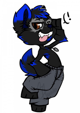 anthro chibi male solo akuchiko miigarou canid canine canis mammal wolf digital_media_(artwork) hi_res