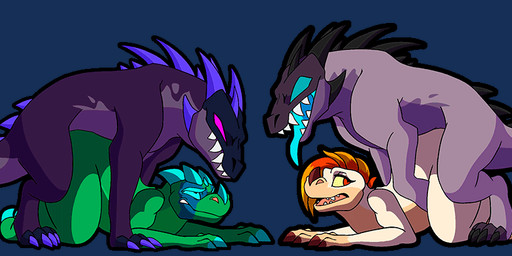 4_toes anal anal_penetration anthro anthro_on_feral anthro_penetrated balls bestiality blue_penis blue_sclera both_sexes_in_same_situation claws duo feet female female_penetrated feral feral_penetrating feral_penetrating_anthro forced genitals group knot knotting male male/female male/male male_penetrating male_penetrating_female penetration penile penile_penetration penis penis_in_ass penis_in_vagina rape red_eyes sex tail teeth toe_claws toes tongue tongue_out vaginal vaginal_penetration yellow_sclera kabscorner bare_back_streets genesis_(kabscorner) vergence dinosaur prehistoric_species reptile scalie werecreature werelizard 2d_animation animated frame_by_frame
