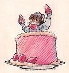 anthro apron baking biped cake clothed clothing cooking dessert female food fruit gloves hair handwear kerchief micro object_in_mouth plant plate solo strawberry uniform whiskers bedupolker mariella_(bedupolker) cricetid deer_mouse mammal rodent full-length_portrait hi_res portrait traditional_media_(artwork) watercolor_(artwork)