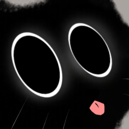 big_eyes blep feral male solo tongue tongue_out floofy-voidcat domestic_cat felid feline felis mammal 1:1 low_res