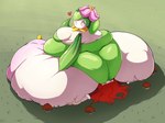 absurd_res belly big_belly big_breasts big_butt blush blush_lines breasts butt butt_focus duo elemental_creature elemental_humanoid facesitting female flora_fauna flower generation_5_pokemon grass green_body heart_symbol hi_res huge_breasts huge_butt huge_thighs human humanoid hyper hyper_butt hyper_thighs lilligant looking_back mammal mouthless multicolored_body nintendo one_eye_closed overweight overweight_female pink_eyes plant plant_humanoid pokeball pokemon pokemon_(species) rear_view sitting_on_another thick_thighs veryfilthything white_body wink