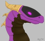 feral horn male purple_body purple_eyes simple_background solo visor apollyondragon activision mythology spyro_the_dragon spyro dragon mythological_creature mythological_scalie scalie synth_(vader-san) 2023 digital_drawing_(artwork) digital_media_(artwork) half-length_portrait portrait signature