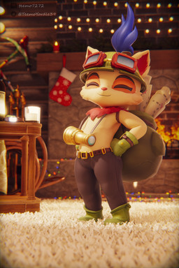 anthro bottomwear brown_bottomwear brown_clothing brown_pants clothing male pants smile solo standing teemoty league_of_legends riot_games tencent teemo_(lol) yordle 2:3 3d_(artwork) absurd_res digital_media_(artwork) hi_res