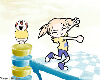 3_toes 5_fingers ambiguous_anthro ambiguous_gender anthro armless barefoot blonde_hair blue_bottomwear blue_clothing blue_eyes blue_footwear blue_shoes blue_shorts blue_text bottomless bottomless_ambiguous bottomless_anthro bottomwear buckteeth clothed clothed_female clothed_human clothing dancing derp_eyes duo electronics eyelashes feet female female_human fingers footwear fully_clothed fully_clothed_female fully_clothed_human gesture hair hand_gesture happy headphones heart_tongue hoodie looking_at_viewer music open_mouth open_smile orange_hair pigtails pink_tongue print_clothing print_hoodie print_topwear pupils sad shoes shorts slightly_chubby slightly_chubby_ambiguous slightly_chubby_anthro small_nose smile socks star_print star_print_topwear sweater sweater_only teeth text thumbs_up toes tongue topwear topwear_only white_clothing white_footwear white_sclera white_socks yellow_clothing yellow_hoodie yellow_sweater yellow_topwear stingercorps aris_(stingerwanjiro) hannah_(stingerwanjiro) human lagomorph leporid mammal rabbit 2022 2d_animation 5:4 animated artist_name english_audio frame_by_frame short_playtime sound subtitled video watermark