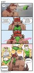 anthro boss_(gym_pals) bulge canid canine canis clothing comic dialogue english_text felid gym_pals h155296 hat headgear headwear hi_res male male/male mammal nipple_piercing nipples pal_(gym_pals) pantherine piercing sniffing text tiger underwear underwear_sniffing wolf