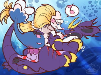 3_toes animal_genitalia balls black_sclera blonde_hair blue_body blue_skin blush bodily_fluids breasts bubble claws countershading digitigrade duo erection eye_contact eyelashes feet female female_on_top female_penetrated genitals hair interspecies knot knotted_penis larger_male looking_at_another male male/female male_on_bottom male_penetrating male_penetrating_female musical_note musical_symbol nipples on_bottom on_top paws penetration penile penile_penetration penis penis_in_vagina pink_nose purple_body purple_skin red_eyes sex size_difference smaller_female smaller_penetrated snout speech_bubble symbol toes underbite vaginal vaginal_penetration vulva white_body white_countershading white_skin whimsydreams nintendo pokemon generation_1_pokemon generation_7_pokemon hybrid nidoking pokemon_(species) primarina shiny_pokemon 4:3