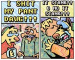 2_panel_comic aloha_shirt anthro bodily_fluids clothing container crying cup dialogue duo eyes_closed eyewear fur hat headgear headwear holding_container holding_cup holding_mug holding_object hug humor male mug pattern_clothing pattern_shirt pattern_topwear shirt snot sunglasses tears text topwear yellow_body yellow_fur rawdawgcomics rawdawgcomics_(series) stahli_(rawdawgcomics) canid canine canis domestic_dog mammal 5:4 artist_name comic digital_media_(artwork) english_text