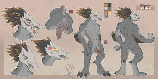 3_fingers 3_toes abs anthro anus arm_feathers arm_tuft athletic balls beak brown_body brown_feathers butt claws digitigrade eye_scar facial_scar feather_hair feathered_crest feathers feet finger_claws fingers flaccid genitals grey_body head_crest humanoid_genitalia humanoid_penis male muscular nude penis pseudo_hair pupils scar sharp_teeth short_tail slit_pupils solo spurs_(anatomy) standing tail teeth toes tuft yellow_eyes biskierisky halo_(series) microsoft neuron_activation xbox_game_studios fan_character vhaz_(basillisk) alien avian kig-yar scalie t'vaoan absurd_res colored hi_res meme model_sheet