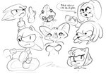 anthro female group machine male red_clover_(artist) sega sonic_the_hedgehog_(series) amy_rose cream_the_rabbit knuckles_the_echidna metal_sonic rouge_the_bat shadow_the_hedgehog sonic_the_hedgehog bat echidna eulipotyphlan hedgehog lagomorph leporid mammal monotreme rabbit robot hi_res monochrome