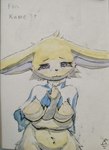 anthro big_breasts breasts female hug nervous_smile nude shy solo vortex strawbdragon nintendo pokemon eeveelution generation_1_pokemon jolteon pokemon_(species) absurd_res hi_res traditional_media_(artwork) watercolor_(artwork)