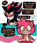 anthro black_body clothing dialogue duo fangs female gloves green_eyes handwear male male/female pink_body red_eyes smile speech_bubble starry_eyes teeth text mercurio-shadowz sega sonic_the_hedgehog_(series) amy_rose shadow_the_hedgehog eulipotyphlan hedgehog mammal comic digital_drawing_(artwork) digital_media_(artwork) english_text hi_res