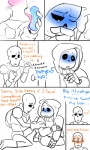 3:5 ambiguous_gender animated_skeleton blush bone clothing comic detachable detachable_penis dialogue door duo ellipsis english_text frisk_(undertale) genitals human licking magic magic_penis male mammal not_furry nsfwshamecave oral papyrus_(undertale) penis sans_(undertale) simple_background skeleton sound_effects text tongue tongue_out undead undertale undertale_(series)