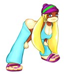 alternative_fashion amekaji anthro ass_out bent_over big_breasts big_butt blue_bottomwear blue_clothing blue_topwear bottomwear breasts brown_body brown_fur butt butt_cleavage cleavage clothed clothing colored_nails ear_piercing ear_ring eyelashes female footwear fur ganguro_(fashion) gyaru hat headgear headwear huge_breasts j-fashion nails narrowed_eyes piercing pigtails purple_clothing purple_hat purple_headwear purple_nails ring_piercing sandals shoes simple_background smile solo tan_body tan_fur thick_thighs topwear twintails_(hairstyle) white_background wide_hips y2k_(fashion) yellow_body yellow_fur cheesyleaves donkey_kong_(series) nintendo tiny_kong haplorhine mammal monkey primate