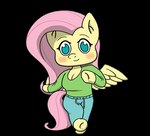 anthro bottomwear chibi clothed clothing female fur hair hoof_hands hooves simple_background solo transparent_background wings mranthony2 friendship_is_magic hasbro mio_honda_step my_little_pony mythology fluttershy_(mlp) equid equine mammal mythological_creature mythological_equine pegasus alpha_channel animated digital_media_(artwork) low_res short_playtime