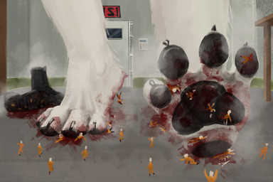 ambiguous_gender anthro blood bodily_fluids boots clothing crush death dominant dominant_female feet female foot_crush foot_focus footwear gore group licking macro micro military musk nude paws sadism shoes soldier soles solo_focus stomping teasing tongue trampling warrior worship ozdra anna_morozova canid canine canis domestic_dog husky mammal nordic_sled_dog spitz absurd_res hi_res