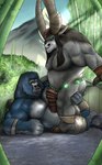 anthro bamboo drawing duo electricity forest fur guardian lightning male male/male manly mountain muscular plant teasing tree view villains autofurrart zubr dreamworks kung_fu_panda kai_the_collector ape bovid bovine gorilla haplorhine mammal primate yak absurd_res digital_drawing_(artwork) digital_media_(artwork) hi_res