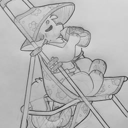 ambiguous_gender anthro baby_bottle basket clean_diaper clothed clothing container diaper diaper_only drinking eyes_closed fur holding_baby_bottle neonate sitting solo stroller tail topless wearing_diaper young kelpyderg mythology dragon mythological_creature mythological_scalie scalie 1:1 hi_res monochrome traditional_media_(artwork)