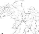 2013 anal anthro balls beard big_balls big_penis canid canine canis cybeast_(character) duo eyes_closed facial_hair felid flexing genitals grin huge_balls huge_penis hyper hyper_balls hyper_genitalia hyper_penis korzair_lion lion male male/male mammal monochrome musclegut muscular navel nipples nude pantherine penis sachiel_666 sex sketch smile vein veiny_muscles wolf