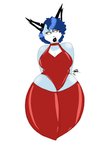 anthro female red_outfit shy_expression slightly_chubby solo thick_thighs bluberrynsfw sega sonic_the_hedgehog_(series) raven_the_caracal mammal hi_res