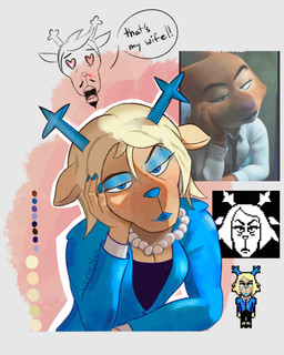 2_horns abstract_background anime_nosebleed anthro antlers arms_bent barbell_piercing bedroom_eyes big_breasts black_eyebrows black_text blonde_hair blood blue_antlers blue_clothing blue_eyes blue_eyeshadow blue_fingernails blue_horn blue_lipstick blue_nails blue_shirt blue_topwear bodily_fluids breasts button_(fastener) cleavage clothed clothed_anthro clothed_female clothing colored_fingernails colored_nails dialogue duo eyebrow_piercing eyebrow_through_hair eyebrows eyelashes eyeshadow facial_hair facial_piercing facial_tuft female female_focus fingernails fingers freckled_ears freckled_face freckles fur gem glistening glistening_eyelids glistening_eyes goatee hair half-closed_eyes hand_on_face hand_on_own_face heart_eyes heart_symbol horn humanoid_hands husband husband_and_wife iris jewelry light_body light_fur light_hair lipstick long_eyelashes looking_at_viewer makeup male married_couple mature_anthro mature_female mature_male mustache nails narrowed_eyes necklace nosebleed open_mouth outline pearl_(gem) pearl_necklace piercing pupils raised_eyebrow red_eyes seductive shirt short_hair snout solo_focus speckle_freckles speech_bubble tan_body tan_breasts tan_ears tan_fur tear_trough teeth text three-quarter_view tongue topwear touching_hair translucent translucent_hair tuft white_jewelry white_necklace white_outline white_sclera wife creativenick deltarune undertale_(series) carol_holiday rudolph_holiday deer mammal new_world_deer reindeer 2025 4:5 artist_name digital_drawing_(artwork) digital_media_(artwork) english_text hi_res reference_image