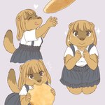 anthro biscuit_(food) bread clothed clothing eating female food kemono short_stack simple_background solo ekaki510 ground_squirrel mammal marmot rodent sciurid 1:1