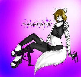 anthro biped black_clothing black_leggings black_legwear brown_hair clothed clothing collar collar_tag crossdressing dark_clothing dark_legwear feet femboy fishnet_clothing footwear fur gradient_background hair hair_over_eye high_heels hindpaw leggings legwear male midriff monotone_clothing monotone_leggings monotone_legwear one_eye_obstructed paws platform_footwear platform_heels platform_shoes ribbons shoes simple_background solo text white_body white_fur year limesoda sabbyth canid canine canis mammal wolf 2008 dated english_text signature