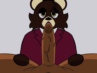 anthro anthro_penetrated bodily_fluids brown_body brown_fur cheek_tuft consistent_pov cum cum_in_mouth cum_inside deep_throat drinking drinking_cum duo erection eye_contact facial_tuft fellatio female first_person_view fur genital_fluids genitals hair hair_bun looking_at_another looking_at_viewer male male/female male_penetrating male_penetrating_anthro male_pov oral oral_only oral_penetration penetrating_pov penetration penile penile_penetration penis penis_in_mouth sex side_view simple_background simple_coloring swallowing tuft yosoybonfie kanye_west dropout_bear bear mammal 4:3 animated long_playtime shaded simple_shading sound video