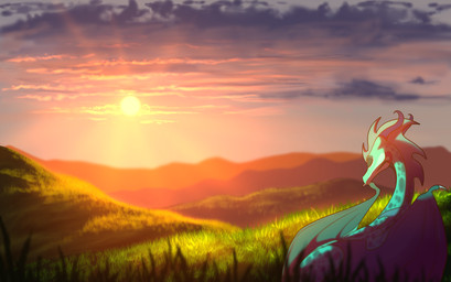 claws day detailed_background grass horn membrane_(anatomy) membranous_wings outside plant scales sky spines sun wings plaguedogs123 mythology dragon mythological_creature mythological_scalie scalie 2022 digital_media_(artwork) hi_res
