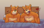 anthro blush condom duo fur hair male male/male muscular muscular_male open_mouth pecs sex sexual_barrier_device simple_background smile suggestive suggestive_pose tonydapig bear mammal absurd_res digital_media_(artwork) hi_res sibling_(lore) twins_(lore)