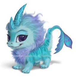 blue_body chibi claws daww female feral fur hair horn purple_eyes simple_background solo tail silverfox5213 asian_mythology disney east_asian_mythology mythology raya_and_the_last_dragon sisu_(ratld) dragon eastern_dragon mythological_creature mythological_scalie scalie 2021 digital_media_(artwork) digital_painting_(artwork) painting_(artwork)