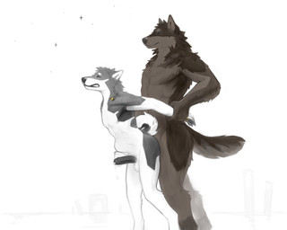 abdominal_bulge anal anal_penetration animal_genitalia animal_penis anthro arm_grab arm_pull balls black_body black_fur black_penis bodily_fluids brown_body brown_fur canine_genitalia canine_penis digitigrade duo erection forced from_behind_position fur genital_fluids genitals grey_body grey_fur hand_behind_back humanoid_genitalia humanoid_penis hyper knot knotting male male/male male_penetrated male_penetrating male_penetrating_male nude penetration penile penis prison_guard_position sex simple_background size_difference tail white_body white_fur krbn mythology kaiseka karbon_(character) canid canine canis domestic_dog mammal mythological_canine mythological_creature shiba_inu spitz werecanid werecanine werecreature werewolf wolf 5:4 absurd_res digital_media_(artwork) hi_res