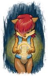 5_fingers anthro blue_eyes bottomless breasts clothed clothing countershade_torso countershading curvy_figure facial_tuft featureless_crotch female fingers hair power_ring red_hair small_breasts snout solo topwear topwear_only tuft vest vest_only kogarashi-art archie_comics sega sonic_the_hedgehog_(archie) sonic_the_hedgehog_(comics) sonic_the_hedgehog_(satam) sonic_the_hedgehog_(series) sally_acorn mammal rodent sciurid tree_squirrel