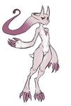 anthro claws feet female flat_chested genitals looking_at_viewer navel pupils pussy red_eyes simple_background skinny slit_pupils solo toe_claws toes white_background guoh nintendo pokemon generation_6_pokemon legendary_pokemon mega_evolution mega_mewtwo mega_mewtwo_y pokemon_(species) hi_res sketch