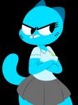 angry anthro blue_body blue_fur bottomwear breasts clothed clothing collared_shirt crossed_arms dress_shirt female fur mature_anthro mature_female shirt simple_background skirt solo topwear transparent_background wide_hips flutteringpie cartoon_network the_amazing_world_of_gumball nicole_watterson domestic_cat felid feline felis mammal 3:4 alpha_channel hi_res