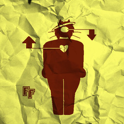 ambiguous_gender anthro brain broad_shoulders broken_heart crumpled_paper disembodied_head down_arrow halo heart_symbol letter organs parody silhouette simple_background solo text thick_arms top_heavy up_arrow whiskers felineflustered acid_(felineflustered) angel domestic_cat felid feline felis mammal 1:1 monochrome trans_(lore) trans_woman_(lore)