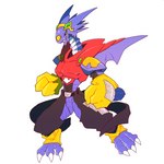 ambiguous_gender anthro belt biped black_sclera claws clothing gloves green_eyes handwear looking_aside purple_body purple_skin simple_background solo toe_claws white_background wings pg_enaena bandai_namco digimon mythology arresterdramon digimon_(species) dragon mythological_creature mythological_scalie scalie 1:1 2018 digital_media_(artwork)