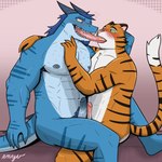 anthro biceps blush bodily_fluids duo erection extreme_french_kiss eyebrows french_kissing frottage genitals glans green_sclera kissing male male/male muscular muscular_male nipples nude nude_anthro nude_male penile penis penises_touching saliva sex shocked yellow_sclera enyuskii mythology dragon felid mammal mythological_creature mythological_scalie pantherine scalie tiger 1:1 hi_res
