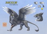 2021 avian beak color_swatch digital_media_(artwork) english_text feathered_wings feathers feral full-length_portrait fur gryphon model_sheet mythological_avian mythological_creature mythology portrait sabretoothed_ermine solo text wings