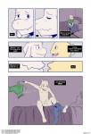 anthro armpit_hair asriel_dreemurr balls bed blush body_hair boss_monster_(undertale) bovid caprine clothing comic dialogue duo english_text erection foreskin furniture genitals goat hi_res humanoid_genitalia humanoid_penis male male/male mammal monster_kid multiple_scenes muskie penis pubes solo t0l0k text undertale undertale_(series) undressing white_balls