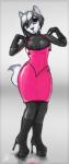 anthro biped boots clothing curvy_figure female footwear gloves grey_background handwear heart_symbol high_heeled_boots high_heels latex platform shoes simple_background solo voluptuous zero-a comiah domestic_cat felid feline felis mammal hi_res