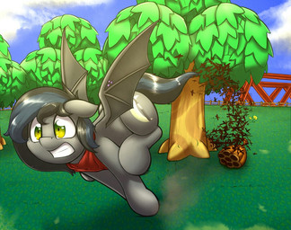 beehive cutie_mark female feral grass group membrane_(anatomy) membranous_wings plant running solo_focus swarm tree wings otakuap hasbro my_little_pony notde_(character) arthropod bat_pony bee equid equine horse hymenopteran insect mammal pony 2017