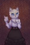 anthro clothed clothing female fur kemono simple_background solo sadleen domestic_cat felid feline felis mammal 2019 digital_media_(artwork) hi_res