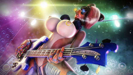 anthro bass_guitar big_breasts bikini bikini_bottom blue_eyes breasts cigar clothing detailed_background electronics eyewear female fingers guitar hair headphones machine musical_instrument nipples piercing plucked_string_instrument rockstar smoking solo speaker stage string_instrument sunglasses swimwear thong two-piece_swimsuit underwear doctorpurple2000 disembowell_(modeler) red-eye_(modeler) five_nights_at_freddy's five_nights_at_freddy's_2 scottgames toy_freddy_(fnaf) animatronic bear mammal robot 16:9 2019 3d_(artwork) digital_media_(artwork) hi_res source_filmmaker_(artwork) widescreen