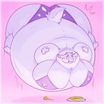 anthro belly big_belly big_breasts big_butt breasts butt female floating fur horn huge_belly huge_breasts huge_butt hyper hyper_belly hyper_breasts inflation inflation_fetish pie_(food) puffed_cheeks simple_background solo spherical_inflation white_body white_fur tuzzleton undertale undertale_(series) toriel boss_monster_(undertale) bovid caprine goat mammal 1:1 hi_res