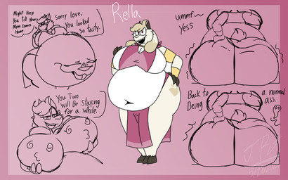 absorption_vore after_vore anthro belly belly_mouth big_belly big_breasts big_butt bloated bottomwear breast_eyes breast_mouth breast_vore breasts butt clothed clothing curvy_figure death deep_navel dialogue duo exposed_belly exposed_thighs eyes_on_belly fatal_vore female female/female female_pred fluffy fur fusion_vore group hair hooves horn huge_belly huge_breasts loincloth multiple_prey navel overweight overweight_anthro overweight_female side_boob simple_background skimpy skimpy_bottomwear skimpy_topwear smile solo sound_effects speech_bubble tail text thick_thighs topless topless_female topwear transformation transformation_through_vore trio unusual_vore voluptuous voluptuous_anthro voluptuous_female vore wide_hips winter_(alexoul) jayme_universe rella_(alexoul) bovid caprine goat mammal digital_media_(artwork) english_text hi_res model_sheet